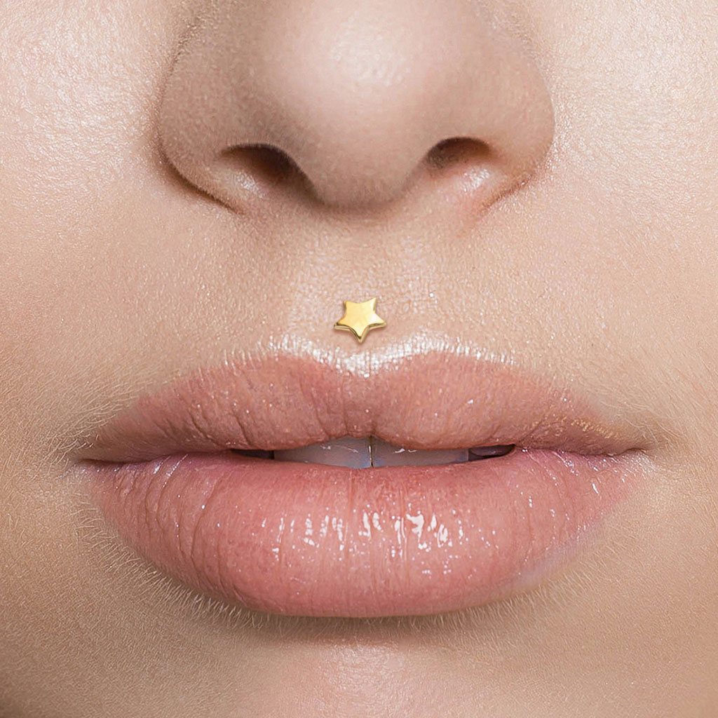 Le piercing medusa : situé au centre de la lèvre juste en dessous du nez