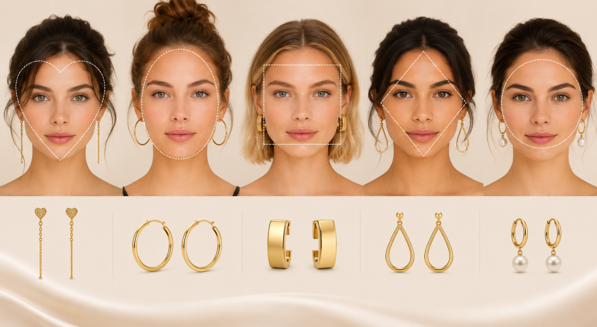 Boucles d'oreilles selon visage